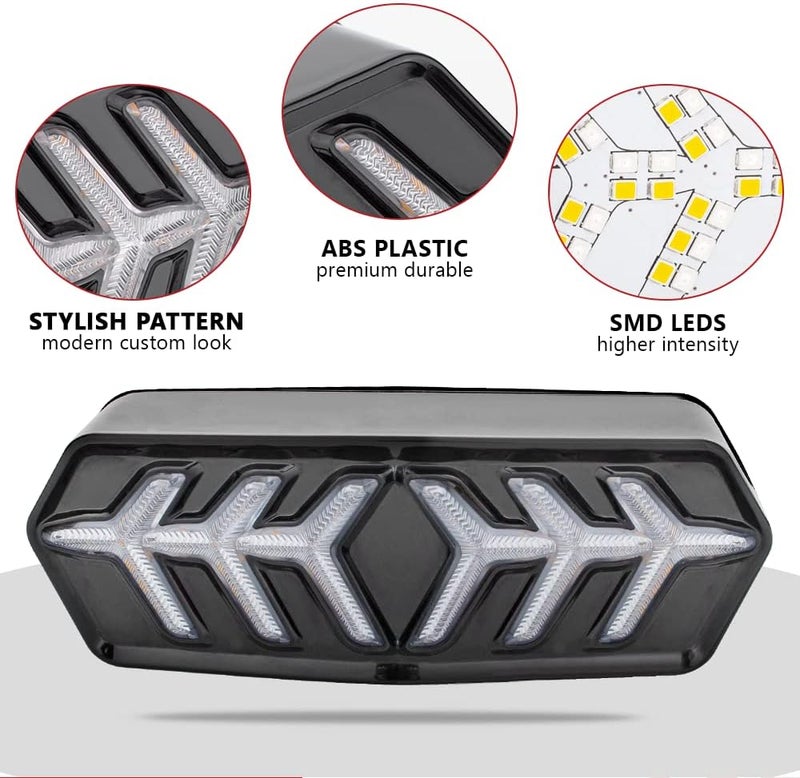 HAZAWA Grom Integrated Tail Light with Turn Signal Sequential Led SMD Motorcycle Taillight assembly Flowing Compatible with Honda Grom 2014-2022 2020 MSX125 SF CBR650F/R CTX700 CTX700N(Clear lens) - Image 4
